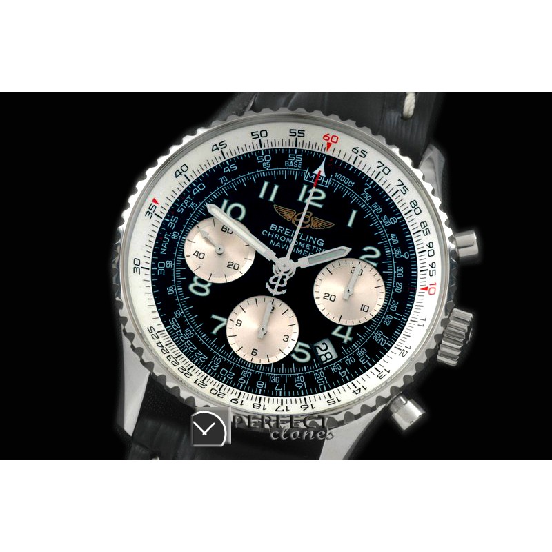 BLNV00707L Navitimer SS/LE Blk Num 7750