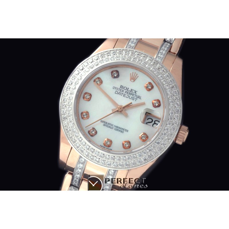 RLMPMR08023D 2-Diam Bez RG MOP Wht/Diam Asian Eta 2824