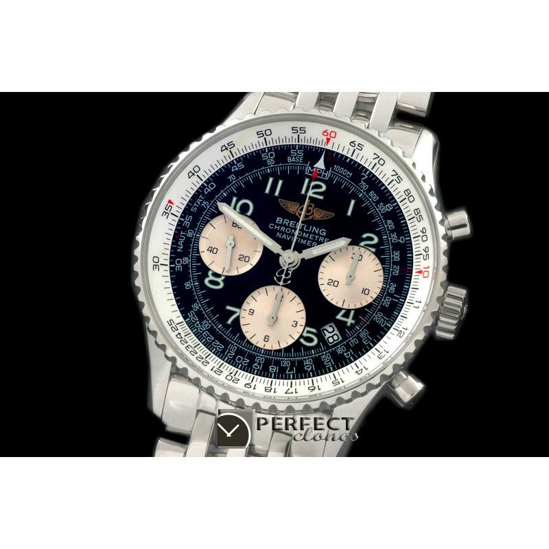 BLNV00607 Navitimer SS/SS Blk Num 7750