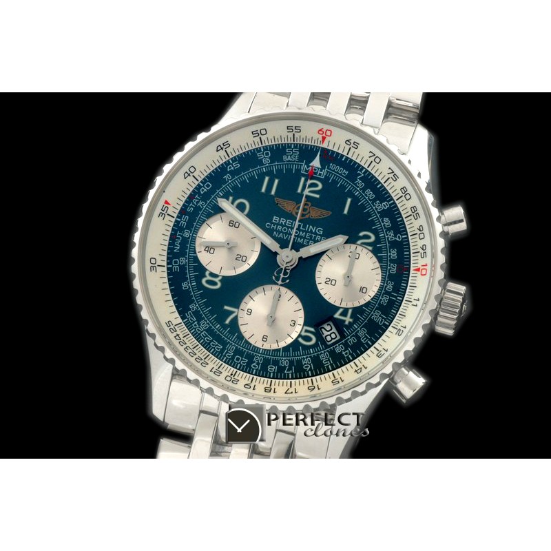 BLNV00608 Navitimer SS/SS Blue Num 7750