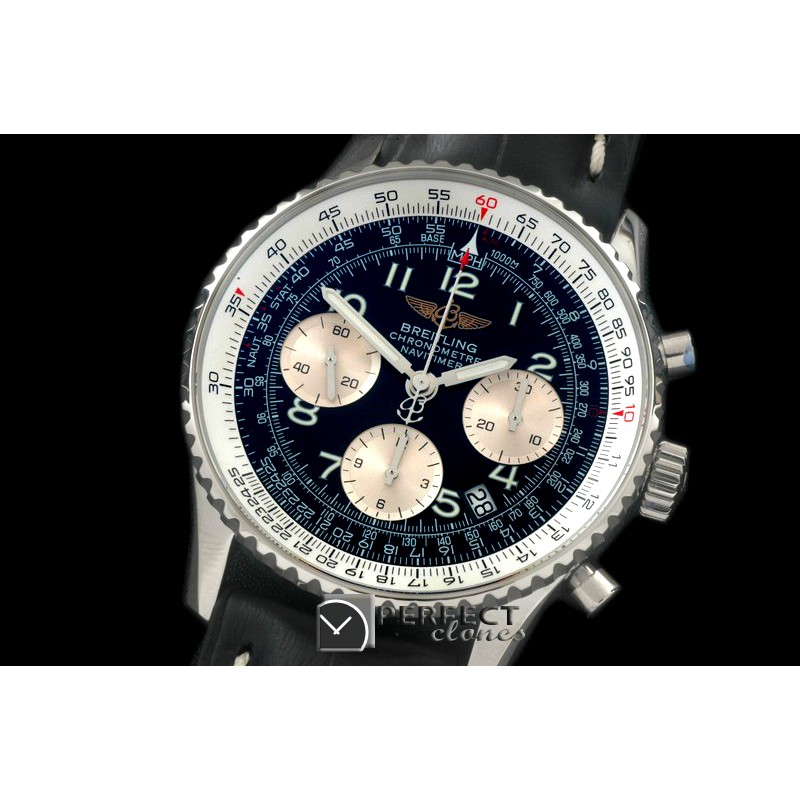 BLNV00607L Navitimer SS/LE Blk Num 7750