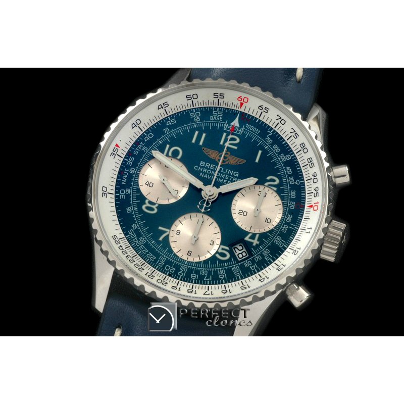BLNV00608L Navitimer SS/LE Blue Num 7750
