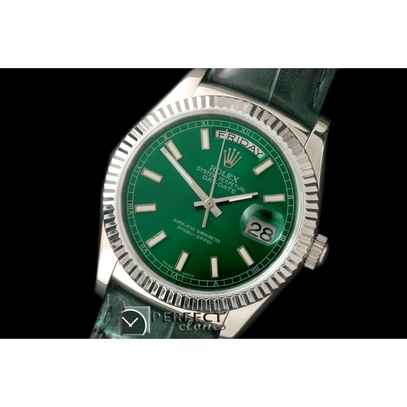 RLDDS60104L DayDate Fluted Green SS/LE Asian 2813