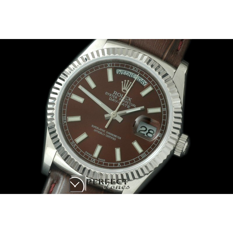 RLDDS60103L DayDate Fluted Brown SS/LE Asian 2813