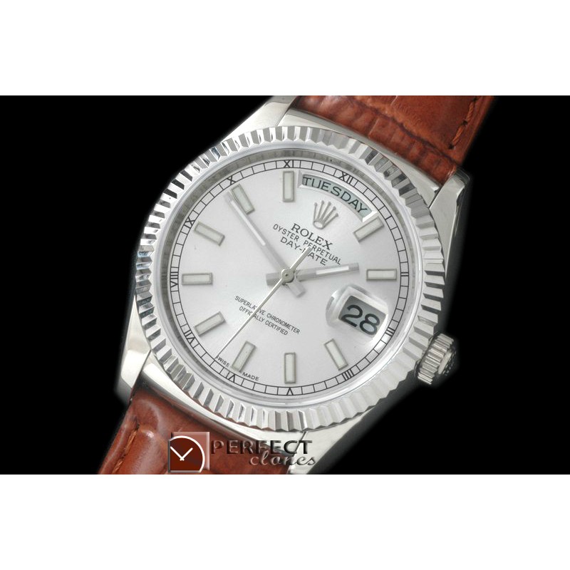 RLDDS60002L DayDate Fluted Silver SS/LE Asian Eta 2836