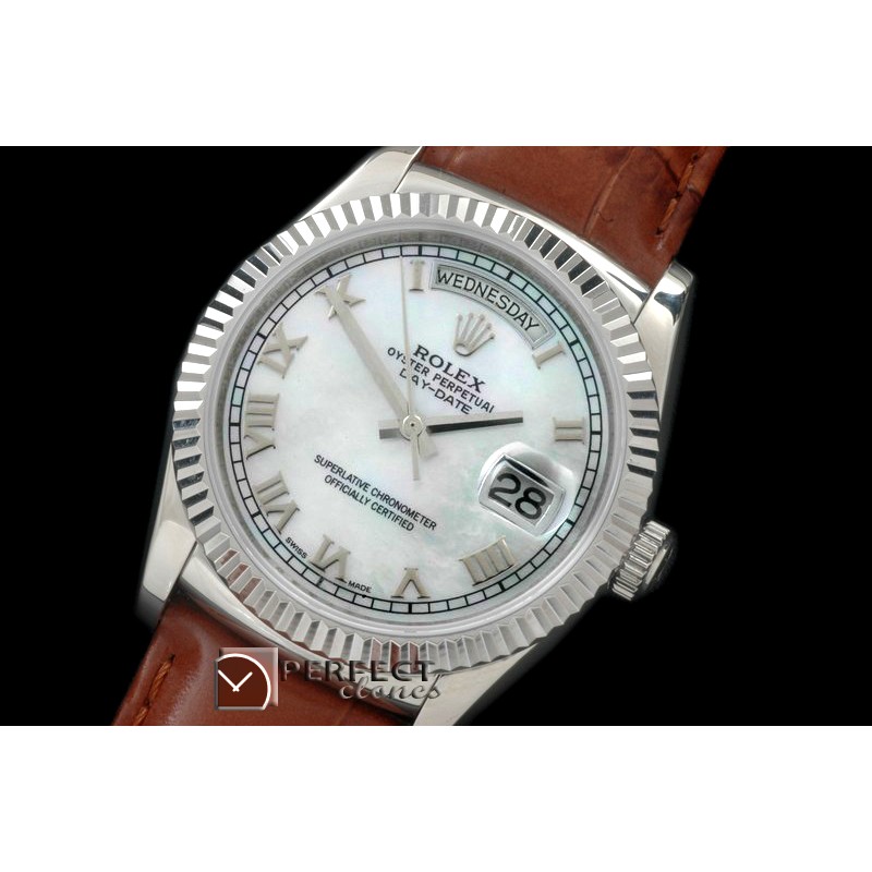 RLDDS60016L DayDate Fluted M-Wht Roman SS/LE Asian 2836
