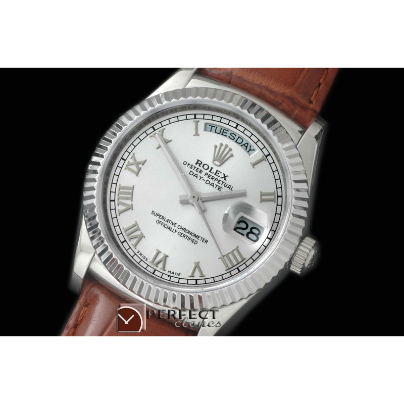 RLDDS60012L DayDate Fluted Silver Roman SS/LE Asian 2836