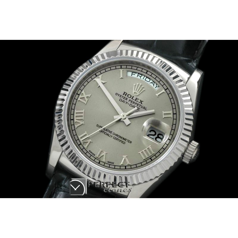 RLDDS60014L DayDate Fluted Grey Roman SS/LE Asian 2836