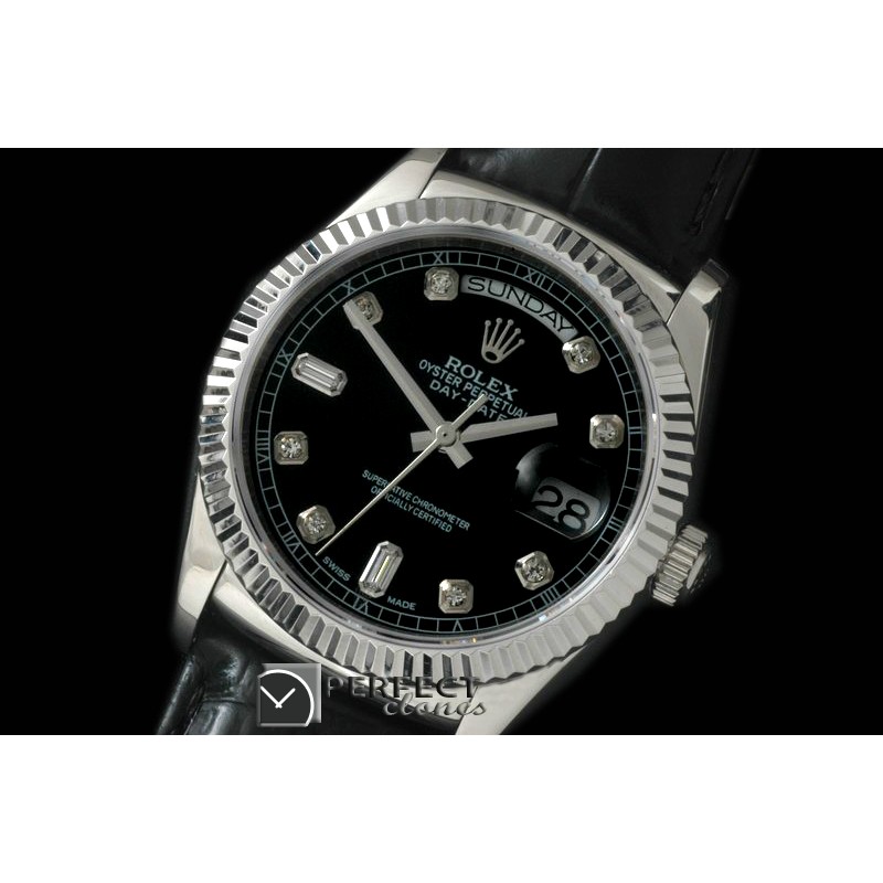 RLDDS60023L DayDate Fluted Black Diam SS/LE Asian 2836