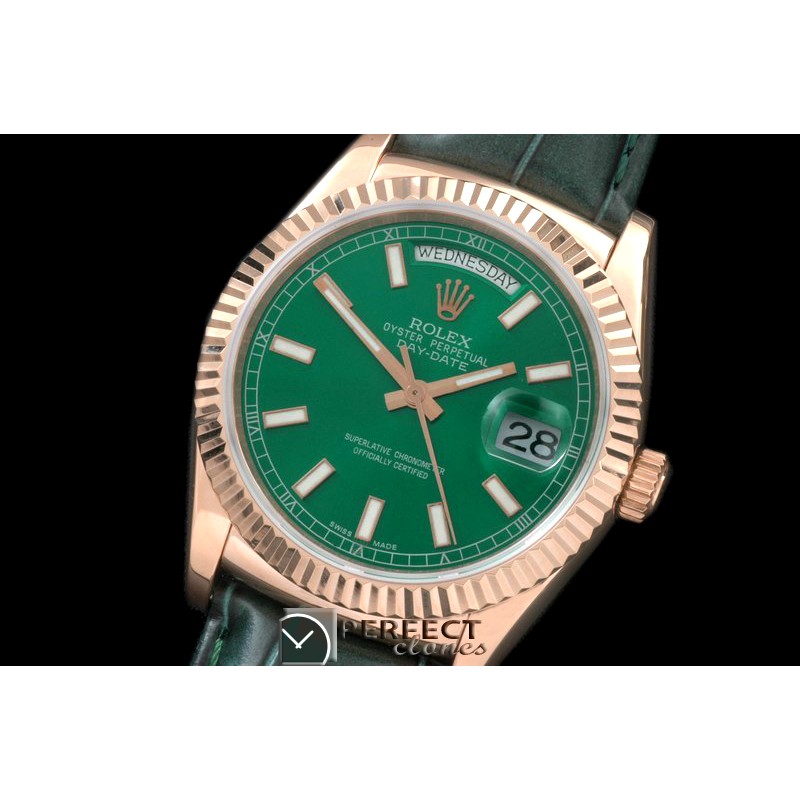 RLDDR60104L DayDate Fluted Green RG/LE Asian 2813
