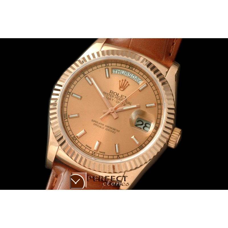 RLDDR60007L DayDate Fluted Gold RG/LE Asian 2836