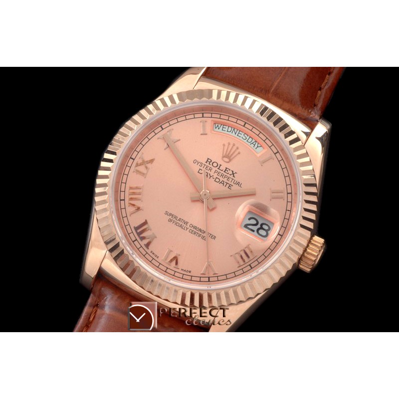 RLDDR60015L DayDate Fluted Rose Roman RG/LE Asian 2836
