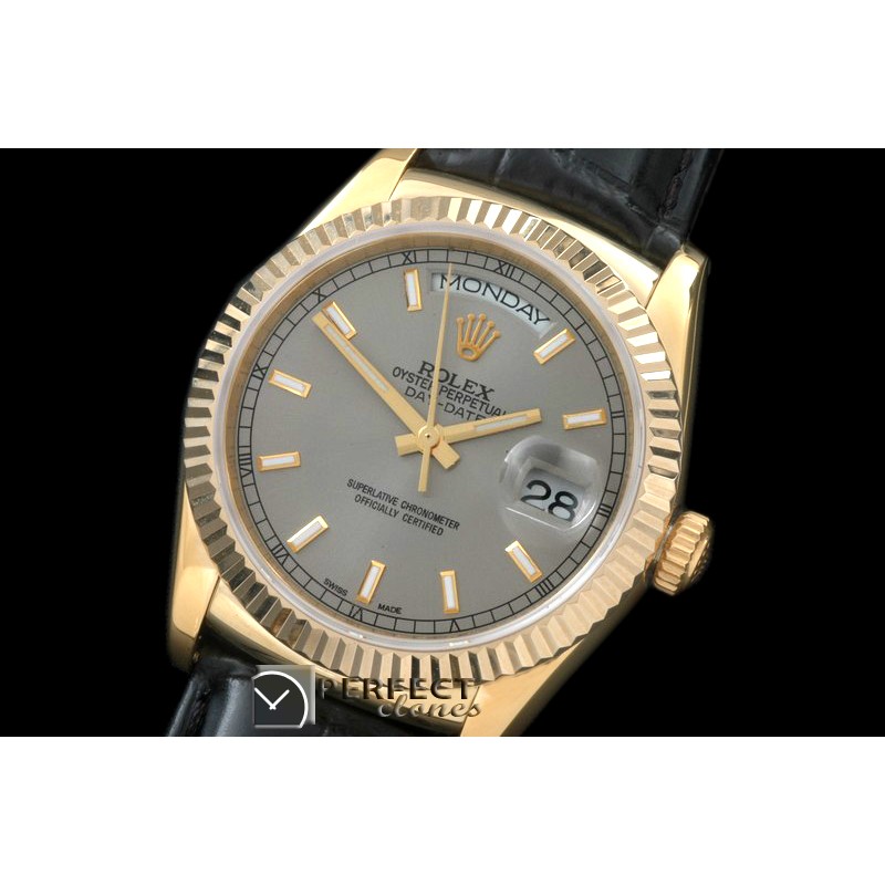 RLDDF60005L DayDate Fluted Grey YG/LE Asian 2836