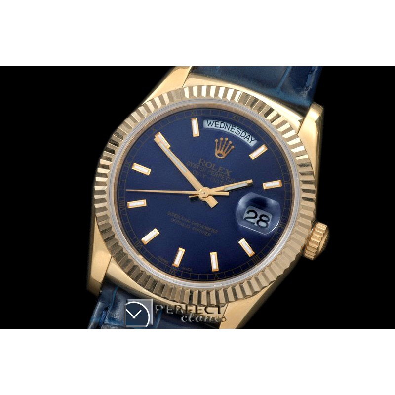 RLDDF60006L DayDate Fluted Blue YG/LE Asian 2836