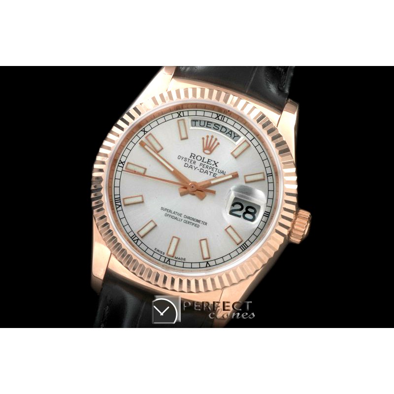 RLDDR60002L DayDate Fluted Silver RG/LE Asian 2836