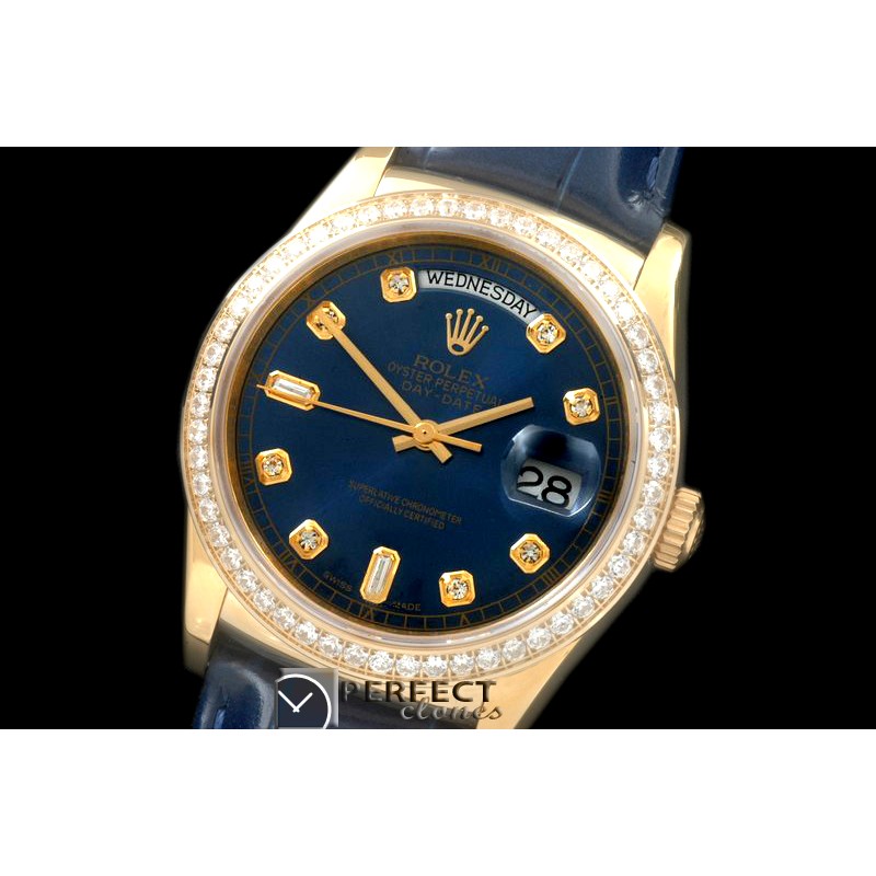 RLDDF60126LD DayDate Diam Bez Blue Diam YG/LE Asian 2813