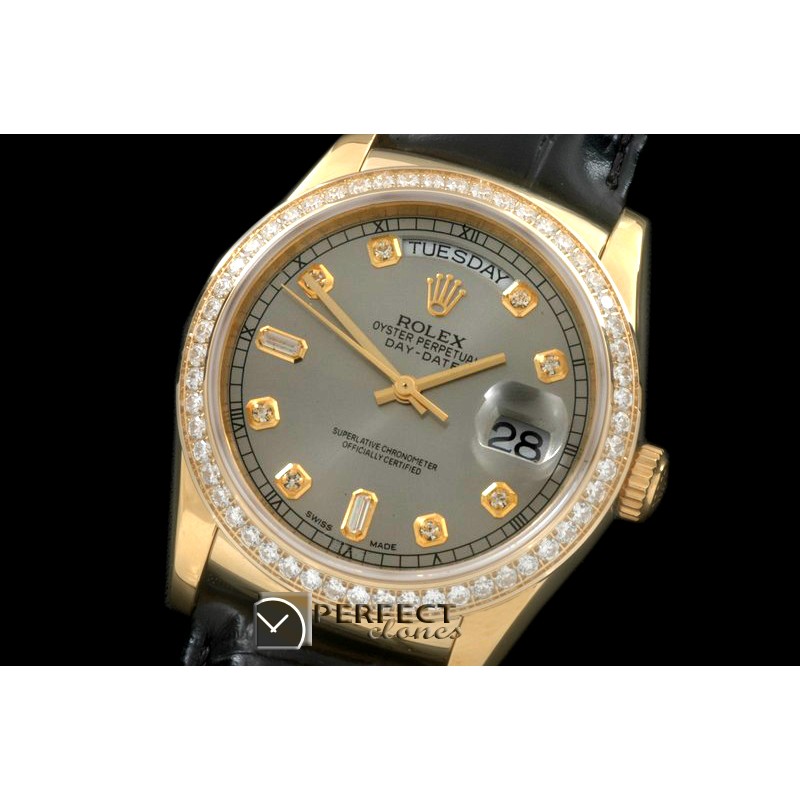 RLDDF60024LD DayDate Diam Bez Grey Diam YG/LE Asian 2836