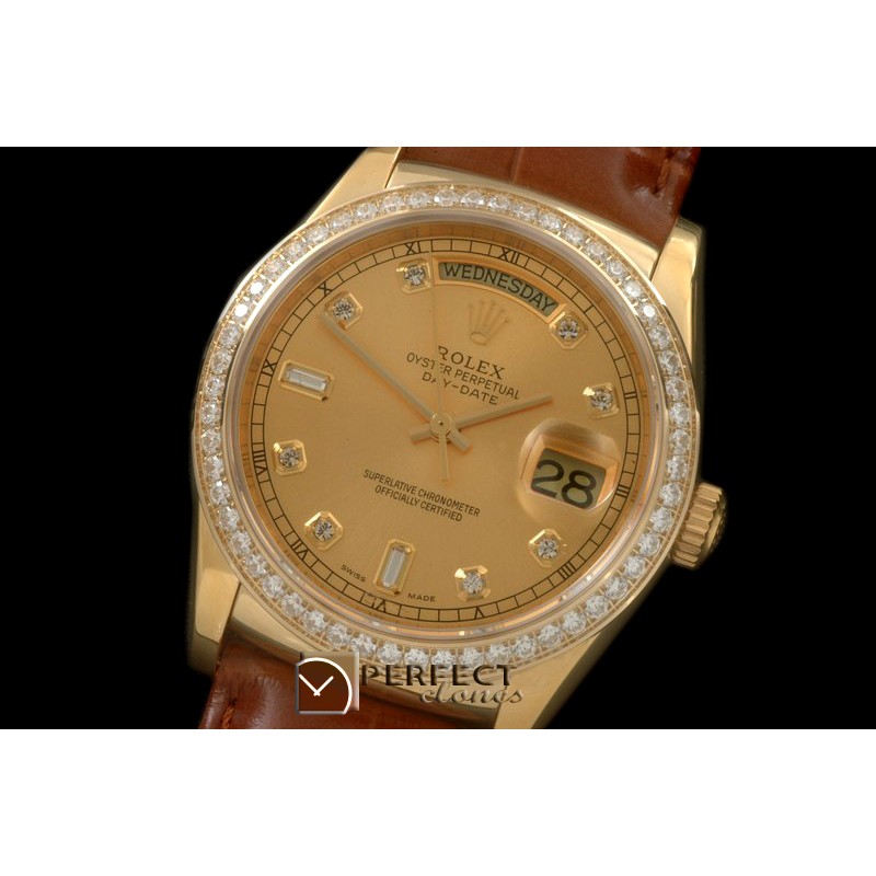 RLDDF60025LD DayDate Diam Bez Gold Diam YG/LE Asian 2836