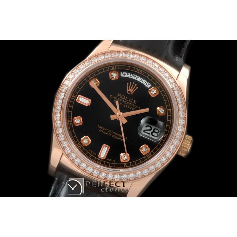 RLDDR60023LD DayDate Diam Bez Black Diam RG/LE Asian 2836