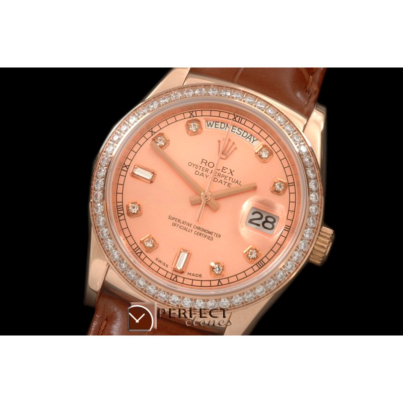 RLDDR60025LD DayDate Diam Bez Rose Diam RG/LE Asian 2836