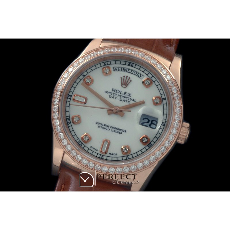 RLDDR60021LD DayDate Diam Bez White Diam RG/LE Asian 2836