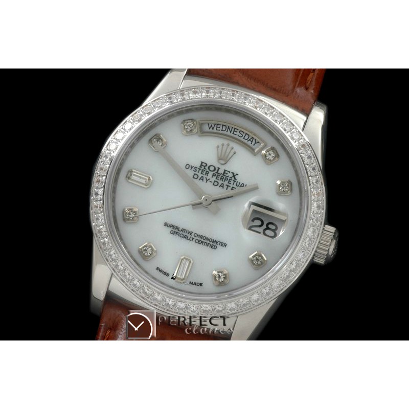 RLDDS60026LD DayDate Diam Bez M-Wht Diam SS/LE Asian Eta 2836