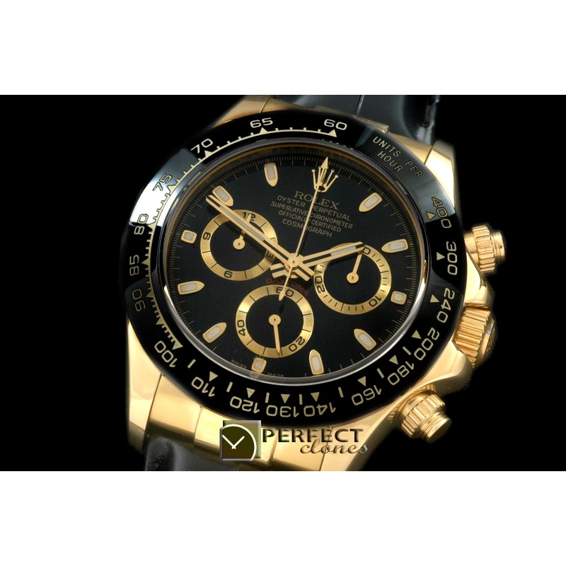 RLDF01062L Daytona 116528 YG/LE Black Stk A-775Sec@6 28800