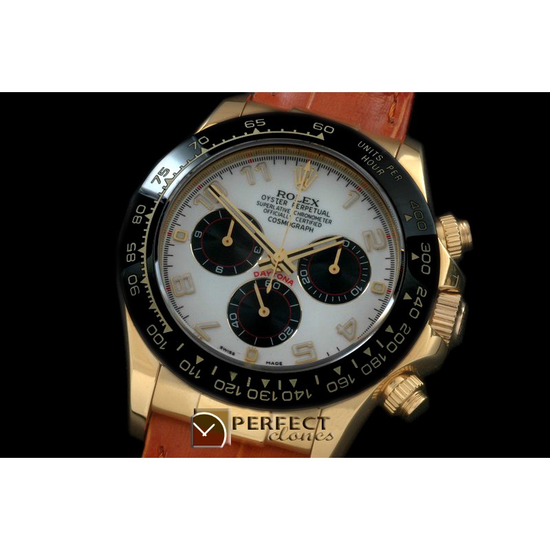RLDF01083L Daytona 116528 YG/LE White Num A-775Sec@6 28800