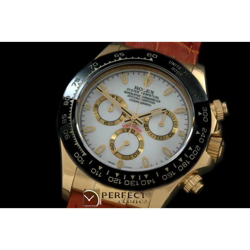 RLDF01061L Daytona 116528 YG/LE White Stk A-775Sec@6 28800