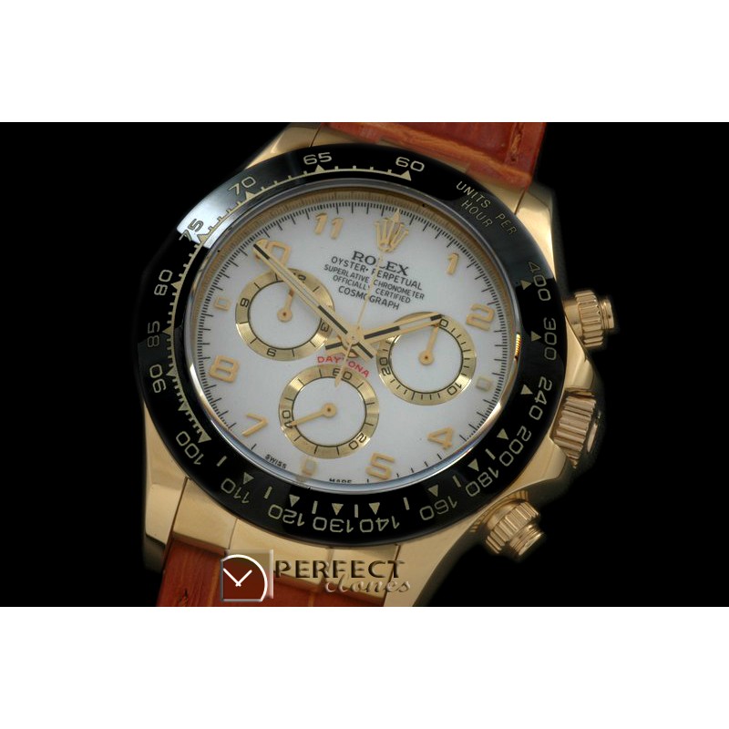 RLDF01086L Daytona 116528 YG/LE White Num A-775Sec@6 28800