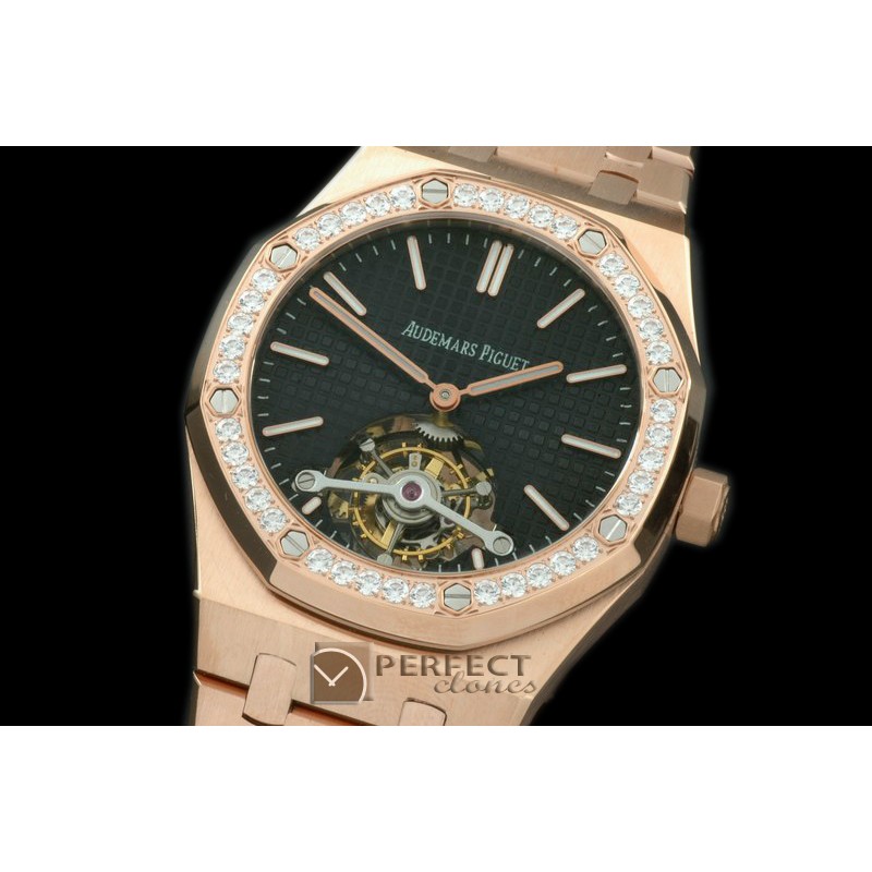 APROT10017 Royal Oak Tourbillon RG/RG/Diam Black Real Tourbillon