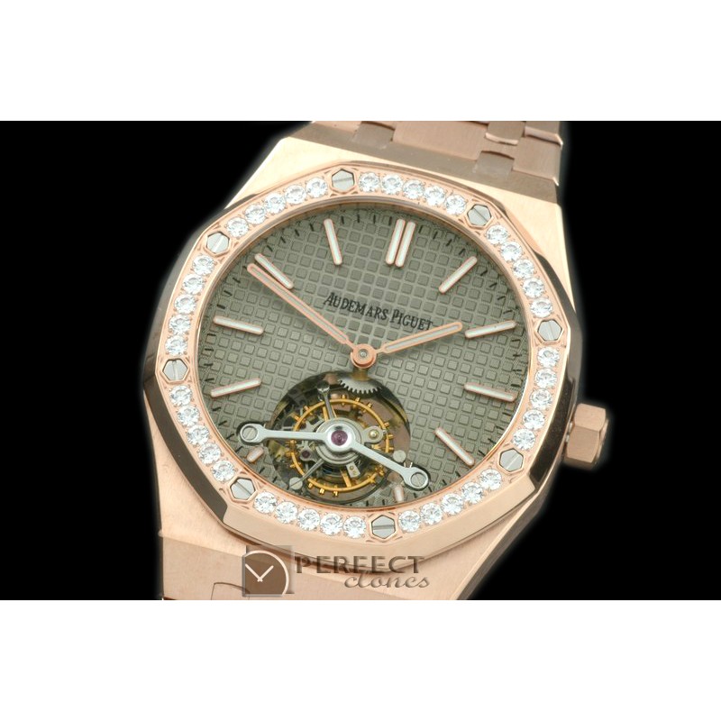 APROT10018 Royal Oak Tourbillon RG/RG/Diam Grey Real Tourbillon