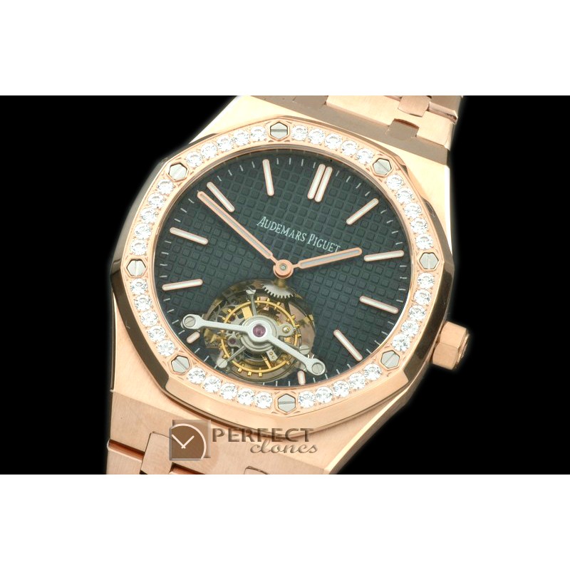 APROT10019 Royal Oak Tourbillon RG/RG/Diam Blue Real Tourbillon