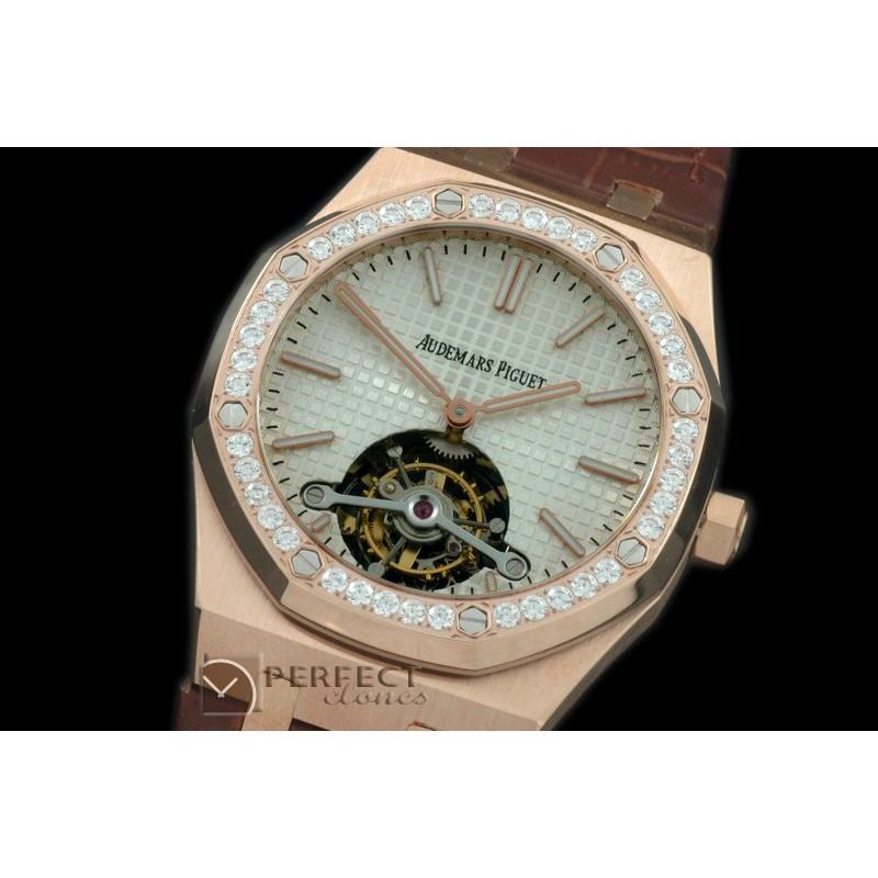 APROT10016L Royal Oak Tourbillon RG/LE/Diam White Real Tourbillo