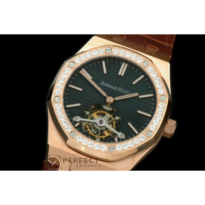 APROT10017L Royal Oak Tourbillon RG/LE/Diam Black Real Tourbillo