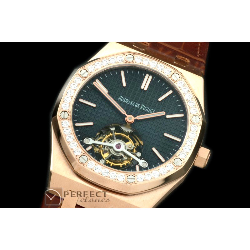 APROT10019L Royal Oak Tourbillon RG/LE/Diam Blue Real Tourbillon