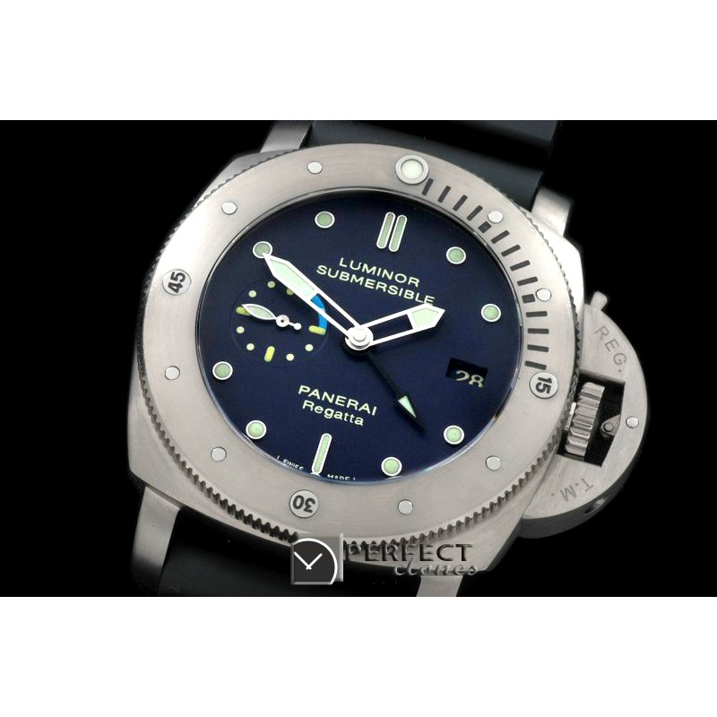 PN371N01 Pam 371 Regatta GMT TI/LE Blk A7750/P90