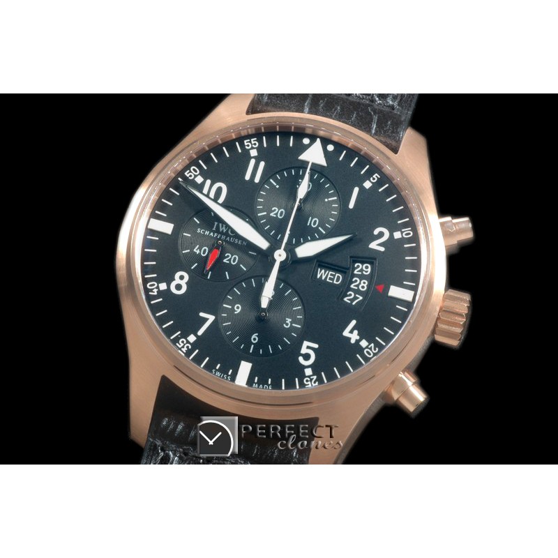 IWP00108 377712 Pilot Chrono RG/LE Black A-7750