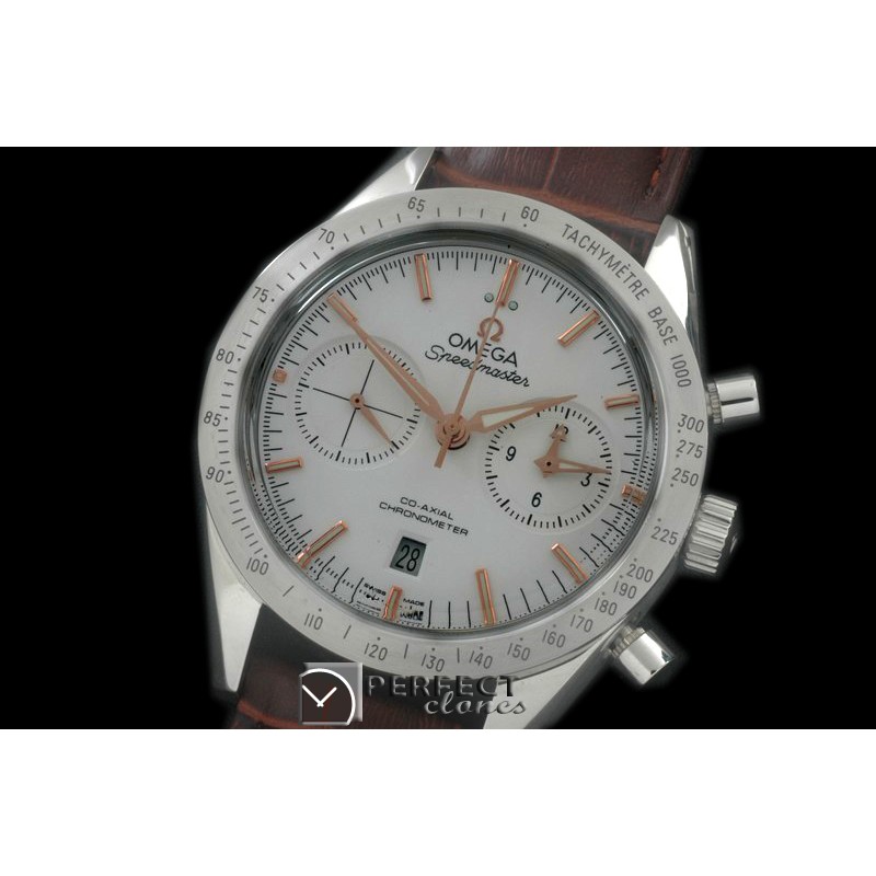 OMSP00075 Speedmaster Broad Arrow SS/LE White Stick A-7750