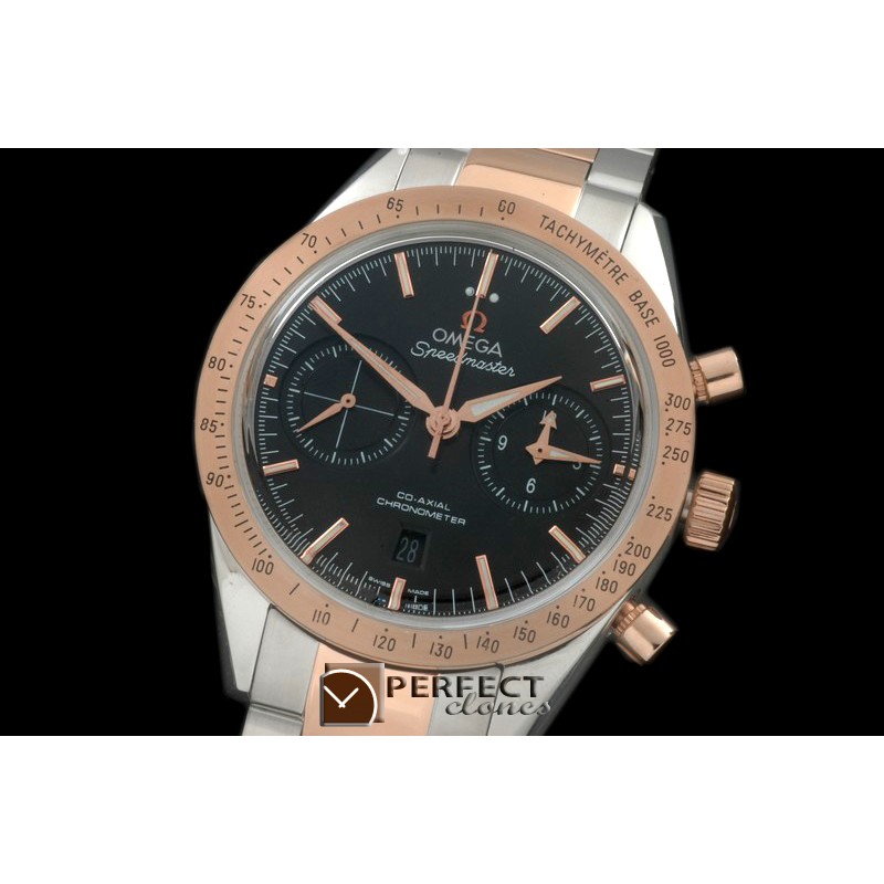 OMSP00082S Speedmaster Moon Watch SS/RG Black Stick A-7750