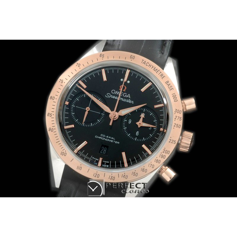 OMSP00082 Speedmaster Moon Watch SS/RG/LE Black Stick A-7750