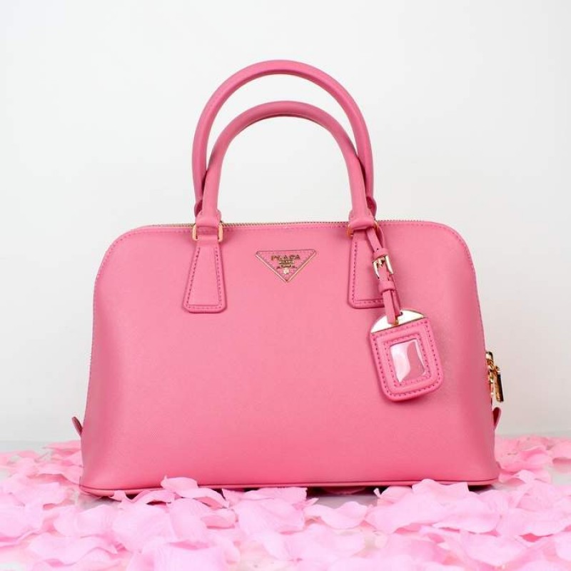 PR0837-06 BN0837 Saffiano Solid Color Leather Tote Pink