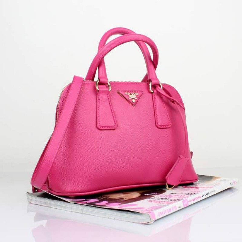 PR0838-05 BN0838 Saffiano Solid Color Leather Tote Peach Red