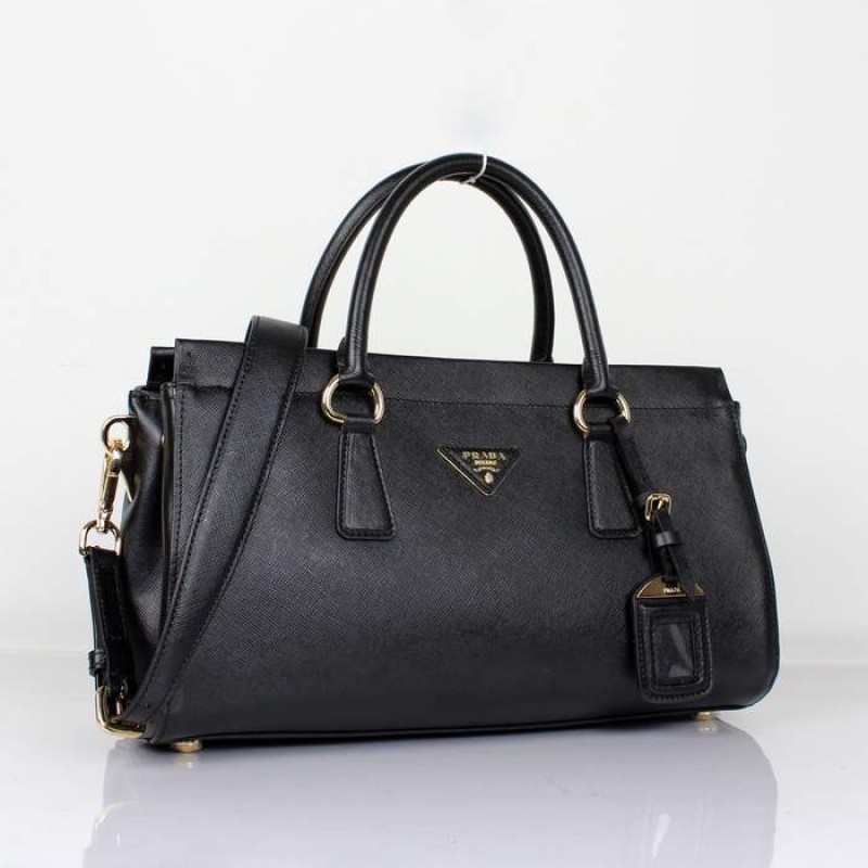 PR1849-1 BN1849 Saffiano Leathe Tote Black