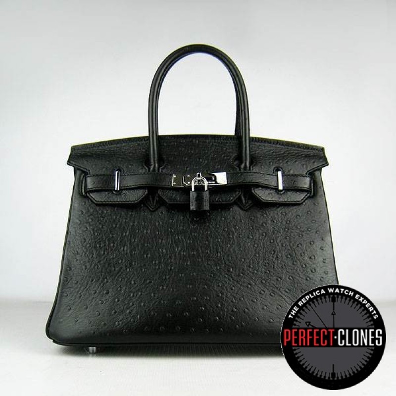 HE-30-1051 Birkin 30cm Black - Ostrich