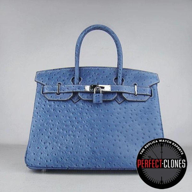 HE-30-106Birkin 30cm Mid Blue - Ostrich