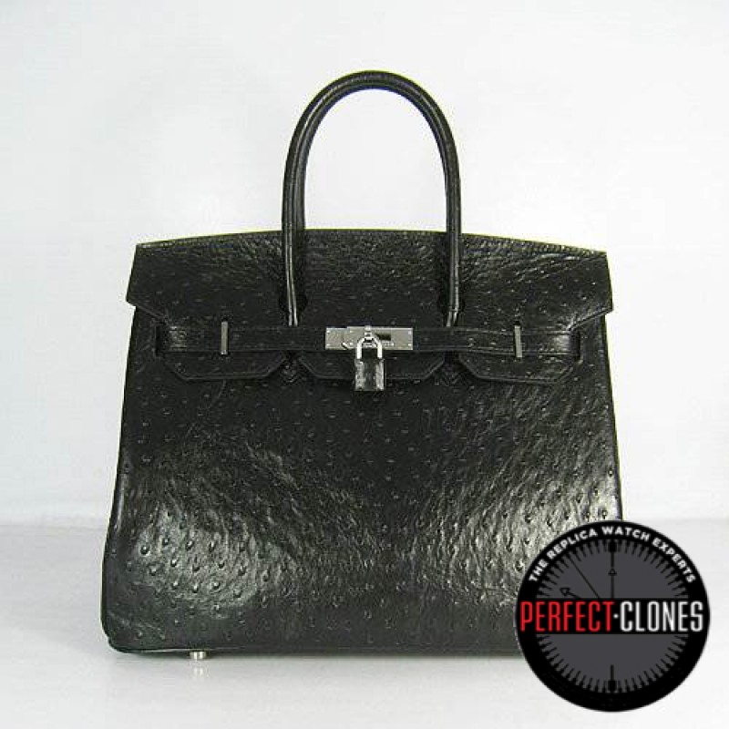 HE-35-1061 Birkin 35cm Black - Ostrich