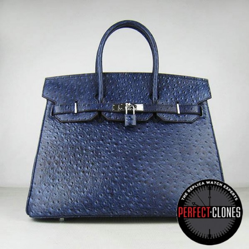 HE-35-1063 Birkin 35cm Blue - Ostrich