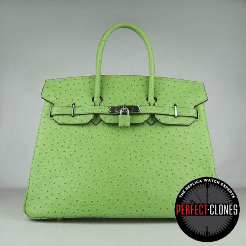HE-35-1066 Birkin 35cm Lime Green - Ostrich