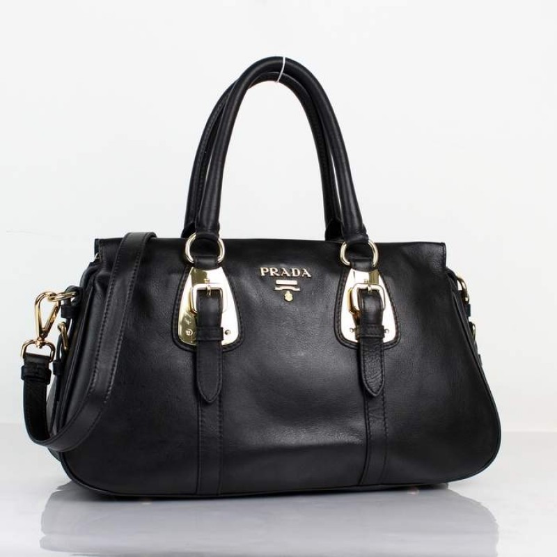PR8212-1 BN8212 Vintage Leather Tote Black